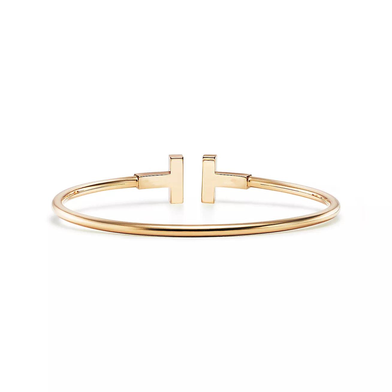 Elsie Love T Bangle,18k Yellow Gold Plated,Mother of Pearl Diana Hampton