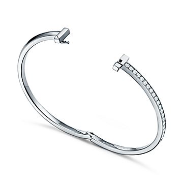 Tiffany T T1 Diamond Hinged Bangle