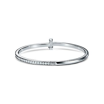 Tiffany T T1 Diamond Hinged Bangle