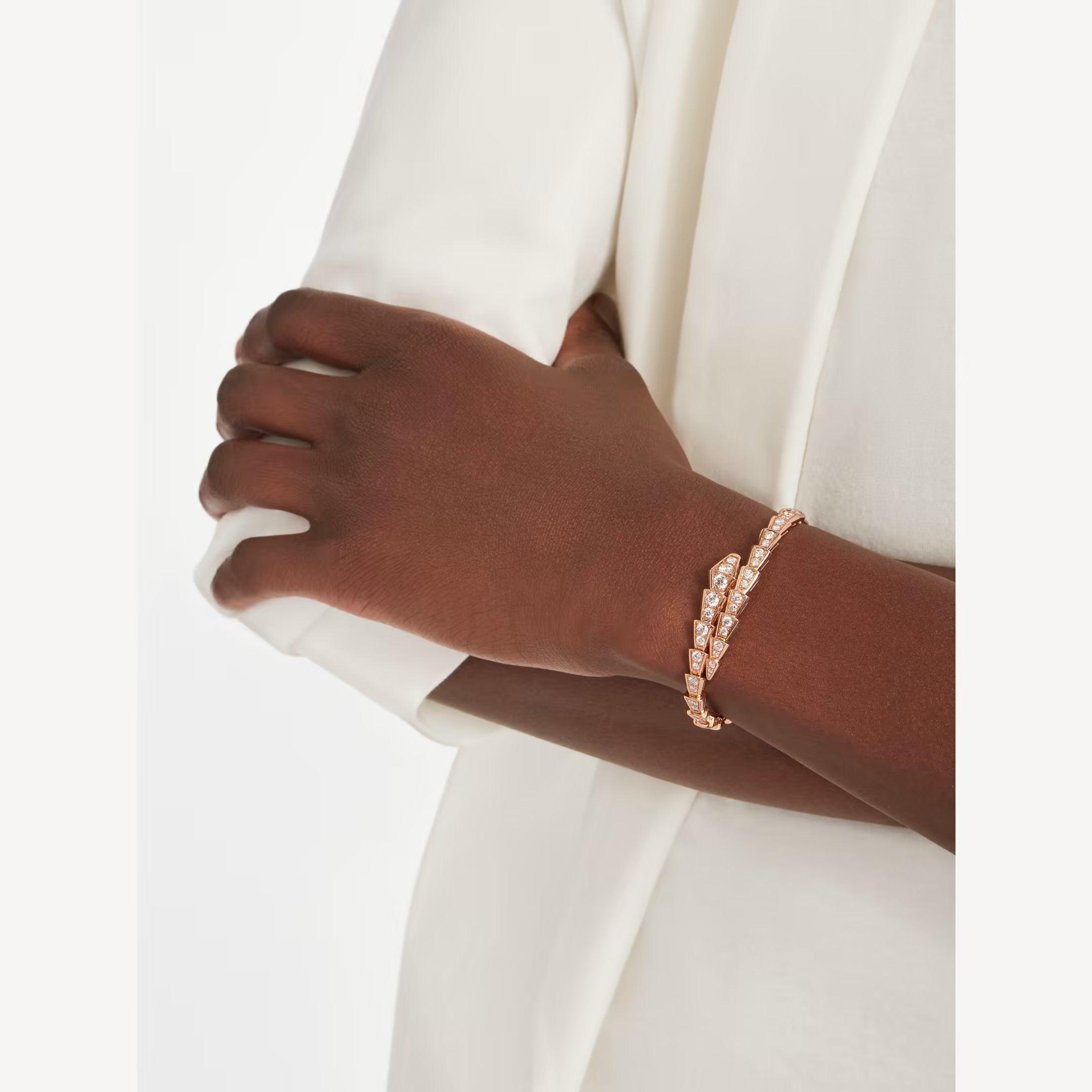 Rose Gold Snake Viper Bracelet Diamond Style Diana Hampton 