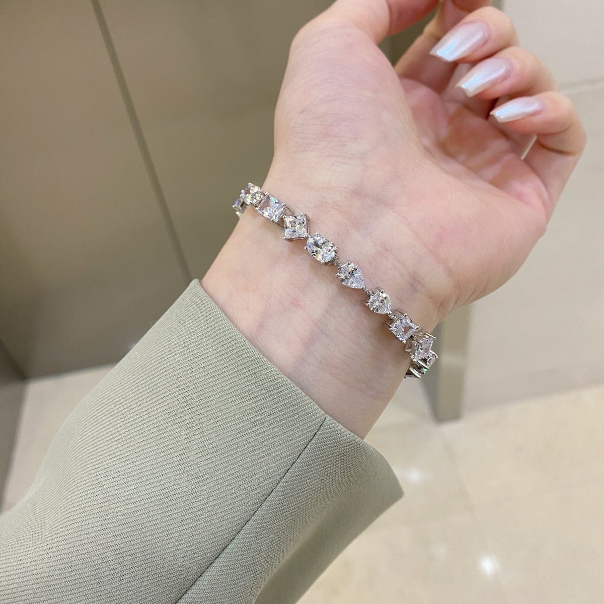 Unique Cut Tennis Bracelet Diana Hampton 