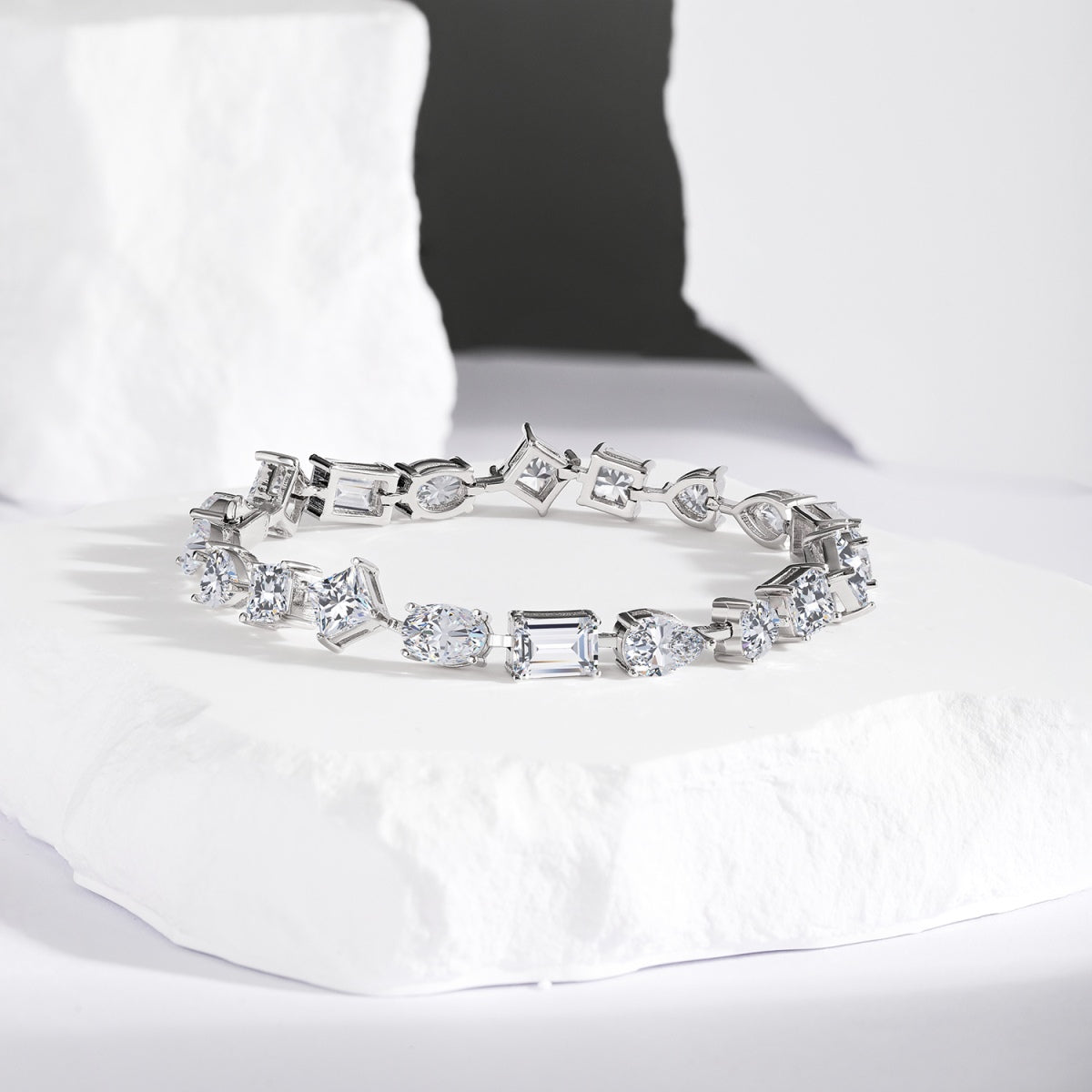 Unique Cut Tennis Bracelet Diana Hampton 