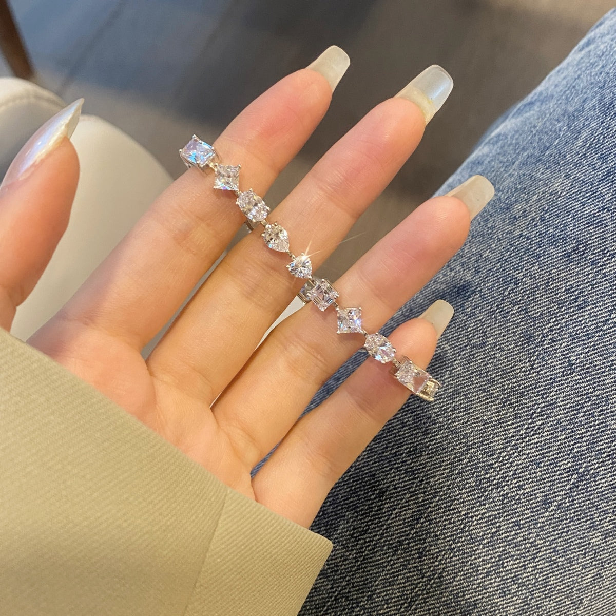 Unique Cut Tennis Bracelet Diana Hampton 